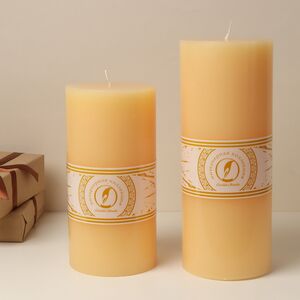 Декоративная свеча Ливорно 205*100 мм крем-брюле Омский Свечной фото 2