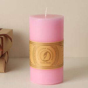 Декоративная свеча Ливорно 150*80 мм розовая Омский Свечной фото 1