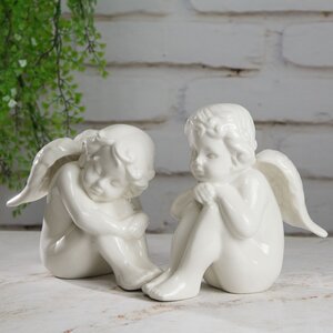 Набор декоративных фигурок Ангелы Равенны 16-17 см, 2 шт (Boltze, Германия). Артикул: 1827600-набор