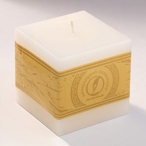 Свеча куб Бергамо 100 мм белая Омский Свечной фото 1