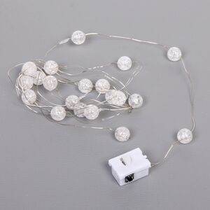 Светодиодная гирлянда на батарейках Жемчужины, 2 м, 20 зеленых Led ламп, серебряная проволока, контроллер, IP20 Serpantin (Серпантин) фото 4