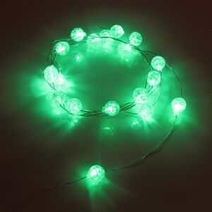 Светодиодная гирлянда на батарейках Жемчужины, 2 м, 20 зеленых Led ламп, серебряная проволока, контроллер, IP20 Serpantin (Серпантин) фото 3