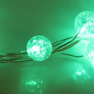 Светодиодная гирлянда на батарейках Жемчужины, 2 м, 20 зеленых Led ламп, серебряная проволока, контроллер, IP20 Serpantin (Серпантин) фото 2