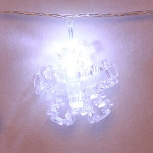 Светодиодная гирлянда Прищепки Снежинки 4 м, 20 холодных белых ламп, прозрачный ПВХ, IP20 Serpantin фото 2
