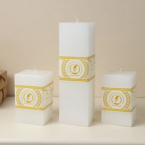 Свеча квадратная Бергамо 125*75 мм белая Омский Свечной фото 2