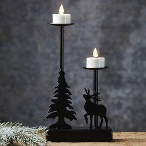 Новогодний светильник Лесной Олень 27*13 см черный, на батарейках (Star Trading, Швеция). Артикул: 188-71