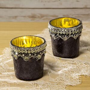 Подсвечник Стакан Старинные Кружева 7.5 см Kaemingk фото 3