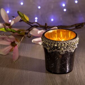 Подсвечник Стакан Старинные Кружева 7.5 см Kaemingk фото 2