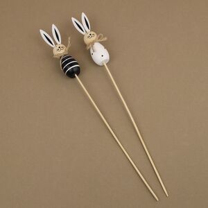 Пасхальные украшения на палочке Чёрно-белые Кролики 34 см, 2 шт Breitner (Брайтнер) фото 2