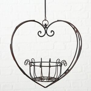 Подвесное кашпо-корзина Blancarde Cuore 42*40 см коричневое, металл Boltze фото 5