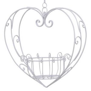 Подвесное кашпо-корзина Blancarde Cuore 55*55 см белое, металл Boltze фото 2