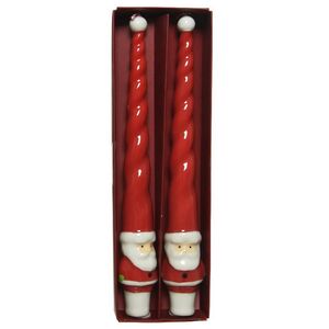 Новогодние свечи Christmas Dinner with Santa 27 см, 2 шт (Kaemingk, Нидерланды). Артикул: 200121-1