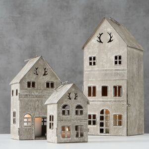 Набор подсвечников - домиков Абердер 13-35 см, 3 шт (Boltze, Германия). Артикул: 2002939