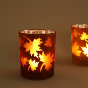 Стеклянный подсвечник Maple Joy 8 см охровый Boltze (Больтце) фото 3
