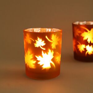 Стеклянный подсвечник Maple Joy 8 см оранжевый (Boltze, Германия). Артикул: 2003723-3