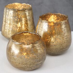 Набор стеклянных подсвечников Мандерли 9 см, 3 шт (Boltze, Германия). Артикул: 2004140-набор