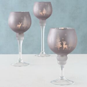 Набор стеклянных подсвечников-бокалов Фиери 20-30 см, 3 шт Boltze фото 7