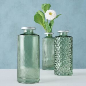Набор стеклянных ваз Рошель Грин 13 см, 3 шт Boltze фото 2
