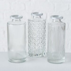 Набор стеклянных ваз Рошель Кристал 13 см, 3 шт (Boltze, Германия). Артикул: 2007105-набор