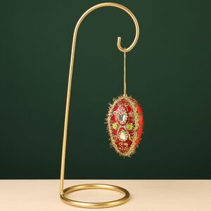 Винтажная елочная игрушка Яйцо - Идиллия Комаччо 10 см бургунди, подвеска Winter Deco фото 5