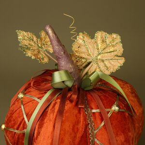 Декоративное украшение Тыква Микеле 23 см оранжевая Winter Deco фото 4