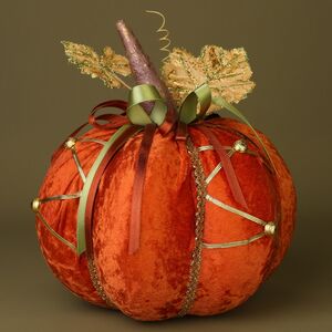 Декоративное украшение Тыква Микеле 23 см оранжевая Winter Deco фото 1