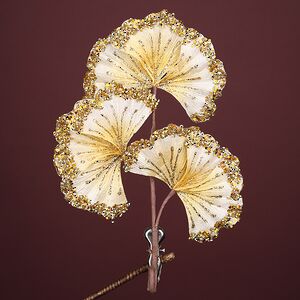 Декоративная ветка Гавриэль 28 см кремовая Winter Deco фото 1