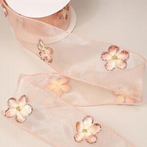 Декоративная лента Mantegna 457*6 см розовая Winter Deco фото 1