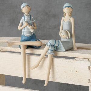 Набор фигурок на полку Дети с Брайтон-Бич 20 см, 2 шт (Boltze, Германия). Артикул: 2008184-набор