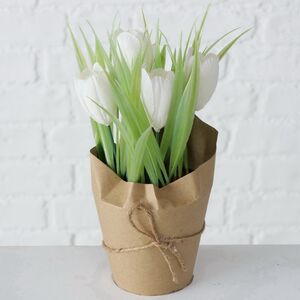 Искусственный цветок в горшке Крокус Шамбре 20 см белый (Boltze, Германия). Артикул: 2008429-1