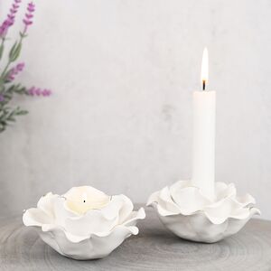 Керамический подсвечник Буль де Неж 11 см молочный (Boltze, Германия). Артикул: 2008736-1