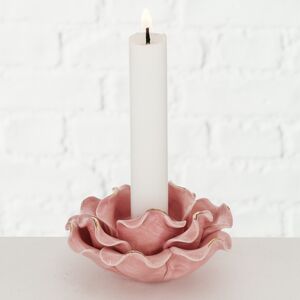 Керамический подсвечник Роза - Буль де Неж 11 см розовый Boltze фото 8