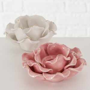 Керамический подсвечник Роза - Буль де Неж 11 см розовый Boltze фото 11