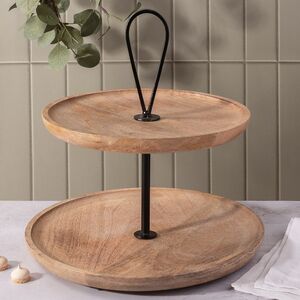 Деревянная этажерка для закусок Bedonia 35 см, двухъярусная Boltze фото 3