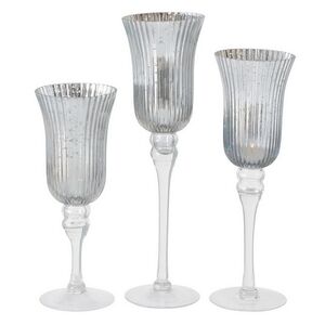 Набор стеклянных подсвечников - бокалов Сильвер Латорре 30-40 см, 3 шт Boltze (Больтце) фото 3