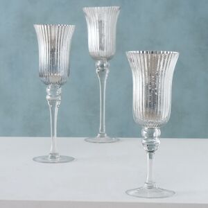 Набор стеклянных подсвечников - бокалов Сильвер Латорре 30-40 см, 3 шт Boltze (Больтце) фото 2