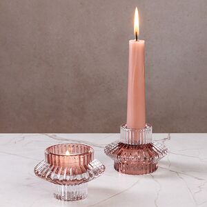 Стеклянный подсвечник Prezioso Rosato 6 см, двусторонний