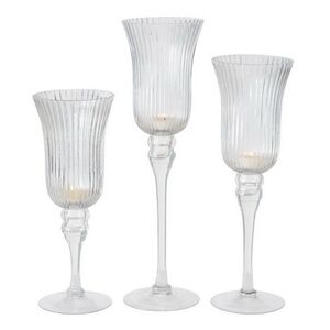 Набор стеклянных подсвечников - бокалов Crystall Latorre 30-40 см, 3 шт Boltze фото 6