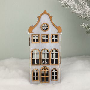 Декоративный домик Амстердам 27 см серый (Christmas Apple, Россия). Артикул: 201020-2