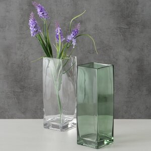Стеклянная ваза Proteya 25 см шалфейная Boltze фото 2
