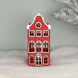 Декоративный домик Амстердам 27 см красный (Christmas Apple, Россия). Артикул: 201171-2