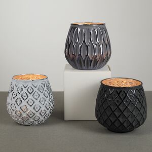 Набор стеклянных подсвечников Furfrida 9 см, 3 шт Boltze фото 2