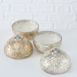 Декоративная свеча Анника 11 см серебряная (Boltze, Германия). Артикул: 2013495-2