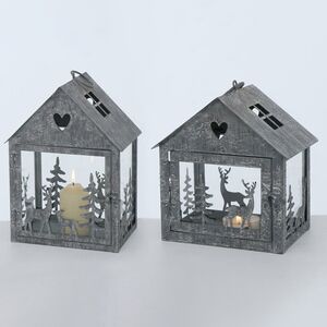 Набор подсвечников-домиков Олени в Лесу 16-27 см серый, 2 шт Boltze (Больтце) фото 10