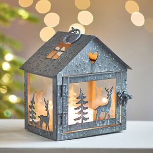 Набор подсвечников-домиков Олени в Лесу 16-27 см серый, 2 шт Boltze (Больтце) фото 2