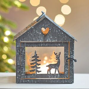 Набор подсвечников-домиков Олени в Лесу 16-27 см серый, 2 шт Boltze (Больтце) фото 4