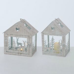 Набор подсвечников-домиков Олени в Лесу 16-27 см белый, 2 шт Boltze (Больтце) фото 10