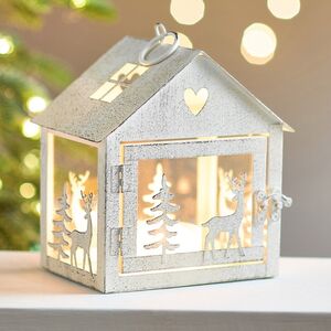 Набор подсвечников-домиков Олени в Лесу 16-27 см белый, 2 шт Boltze (Больтце) фото 2