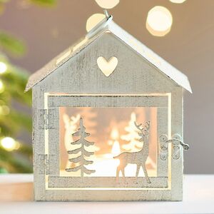 Набор подсвечников-домиков Олени в Лесу 16-27 см белый, 2 шт Boltze (Больтце) фото 4