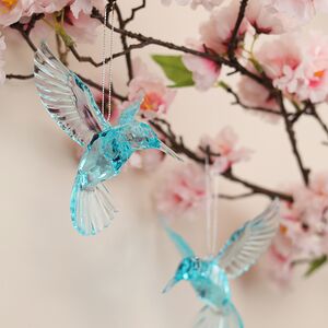 Елочная игрушка Солнечная Птичка Колибри 13 см бирюзовая